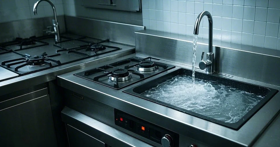 L'applicazione di pulsante impermeabile interruttore nell'attrezzatura da cucina commerciale